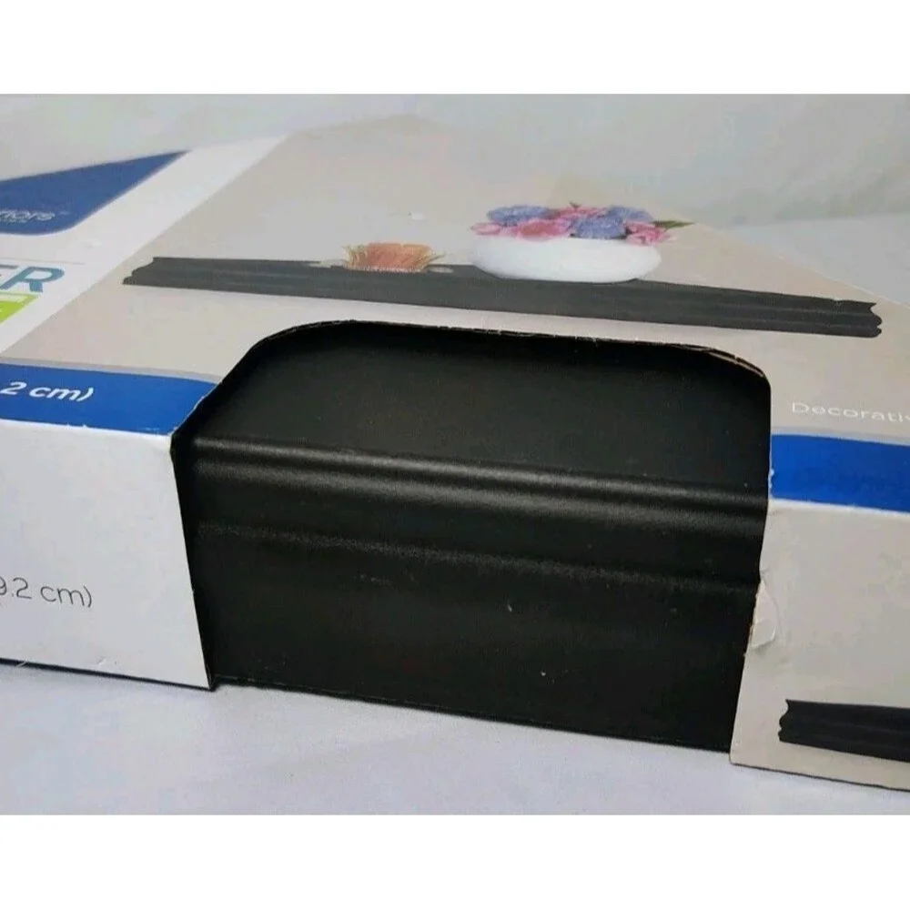 NEW Interiors By Design Black Corner Shelves 15in x 1.75in x 7.5in Plastic